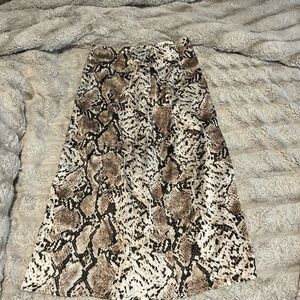 Snake Print Midi Skirt